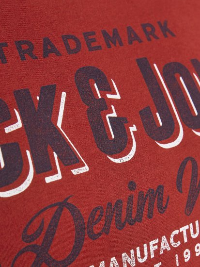 Jack & Jones JJELOGO TEE Red - Tričká - Nadrozmerné tričká - 2XL-14XL
