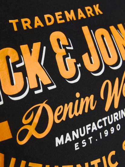 Jack & Jones JJELOGO TEE Black - Tričká - Nadrozmerné tričká - 2XL-14XL