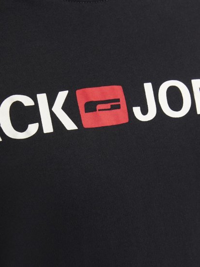 Jack & Jones Corp Logo Crew Neck T-Shirt Black - Tričká - Nadrozmerné tričká - 2XL-14XL