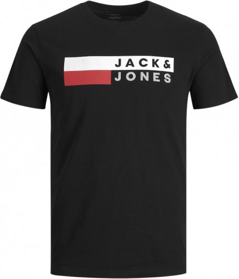 Jack & Jones CORP Logo T-Shirt Black/PLAY 4 - Tričká - Nadrozmerné tričká - 2XL-14XL