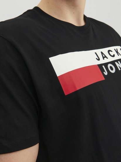 Jack & Jones CORP Logo T-Shirt Black/PLAY 4 - Tričká - Nadrozmerné tričká - 2XL-14XL