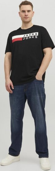 Jack & Jones CORP Logo T-Shirt Black/PLAY 4 - Tričká - Nadrozmerné tričká - 2XL-14XL