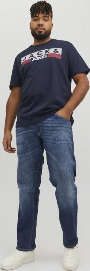 Jack & Jones CORP Logo T-Shirt Navy/PLAY 4 - Tričká - Nadrozmerné tričká - 2XL-14XL