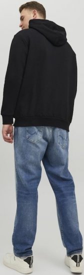 Jack & Jones CORP LOGO PLAY 4 Print Hoodie Black - Mikiny & mikiny bez kapucne - Mikiny & Mikiny s Kapucňou 2XL-12XL