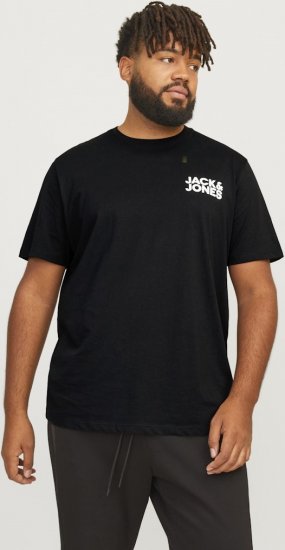 Jack & Jones CORP Logo T-Shirt Black - Tričká - Nadrozmerné tričká - 2XL-14XL