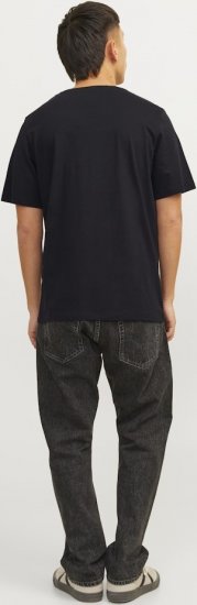 Jack & Jones CORP Logo T-Shirt Black w Small Black Print - Tričká - Nadrozmerné tričká - 2XL-14XL