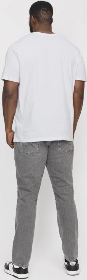 Jack & Jones CORP Logo T-Shirt White w Small Black Print - Tričká - Nadrozmerné tričká - 2XL-14XL