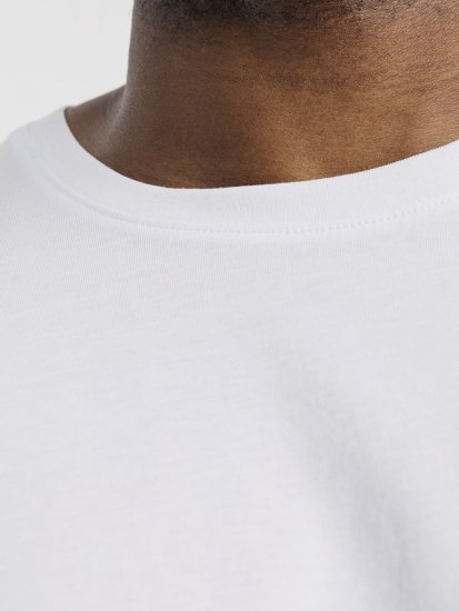 Jack & Jones CORP Logo T-Shirt White w Small Black Print - Tričká - Nadrozmerné tričká - 2XL-14XL