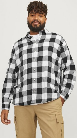 Jack & Jones Gingham L/S Shirt Whisper White - Košele - Košele 2XL-10XL
