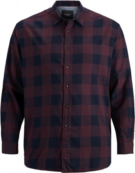 Jack & Jones Gingham L/S Shirt Dark Red - Košele - Košele 2XL-10XL