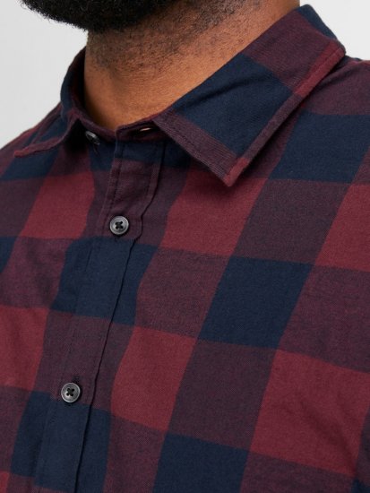 Jack & Jones Gingham L/S Shirt Dark Red - Košele - Košele 2XL-10XL