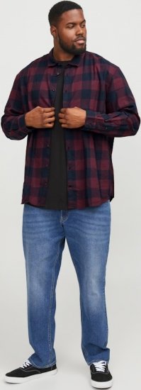 Jack & Jones Gingham L/S Shirt Dark Red - Košele - Košele 2XL-10XL