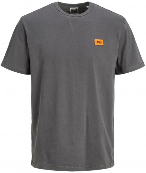 Jack & Jones JCOCLASSIC WAFFLE BADGE TEE Charcoal - Tričká - Nadrozmerné tričká - 2XL-14XL