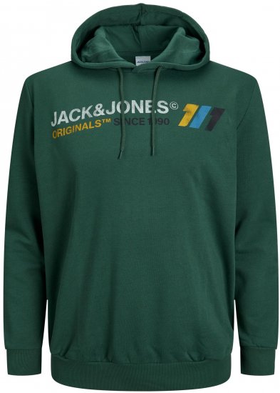 Jack & Jones JORNATE SWEAT Hoodie Green - Mikiny & mikiny bez kapucne - Mikiny & Mikiny s Kapucňou 2XL-12XL