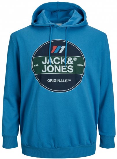 Jack & Jones JORNATE SWEAT Hoodie Blue - Mikiny & mikiny bez kapucne - Mikiny & Mikiny s Kapucňou 2XL-12XL