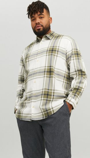 Jack & Jones JORJOSHUA Checked Shirt Dusty Olive - Košele - Košele 2XL-10XL