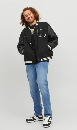 Jack & Jones JORCOLLEGE Bomber Jacket Black - Bundy - Bundy Nadmerné Veľkosti 2XL-8XL