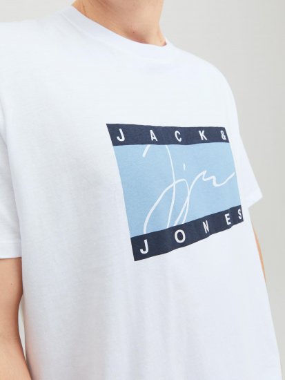 Jack & Jones JORJOSHUA T-shirt Bright White - Tričká - Nadrozmerné tričká - 2XL-14XL