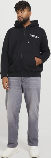 Jack & Jones ESTERBRO Zip Hoodie Black - Mikiny & mikiny bez kapucne - Mikiny & Mikiny s Kapucňou 2XL-12XL