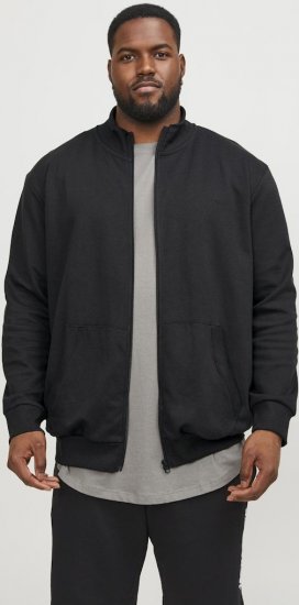Jack & Jones PAULOS Turtleneck Zip Sweatshirt Black - Mikiny & mikiny bez kapucne - Mikiny & Mikiny s Kapucňou 2XL-12XL