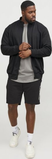 Jack & Jones PAULOS Turtleneck Zip Sweatshirt Black - Mikiny & mikiny bez kapucne - Mikiny & Mikiny s Kapucňou 2XL-12XL