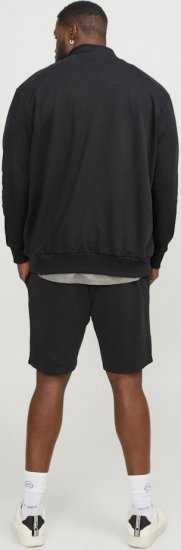 Jack & Jones PAULOS Turtleneck Zip Sweatshirt Black - Mikiny & mikiny bez kapucne - Mikiny & Mikiny s Kapucňou 2XL-12XL