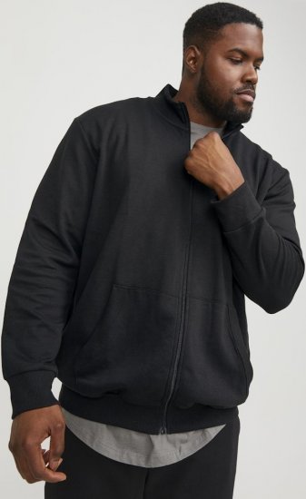 Jack & Jones PAULOS Turtleneck Zip Sweatshirt Black - Mikiny & mikiny bez kapucne - Mikiny & Mikiny s Kapucňou 2XL-12XL