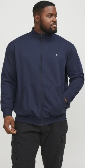 Jack & Jones PAULOS Turtleneck Zip Sweatshirt Navy Blazer - Mikiny & mikiny bez kapucne - Mikiny & Mikiny s Kapucňou 2XL-12XL