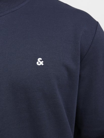 Jack & Jones PAULOS Turtleneck Zip Sweatshirt Navy Blazer - Mikiny & mikiny bez kapucne - Mikiny & Mikiny s Kapucňou 2XL-12XL