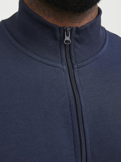 Jack & Jones PAULOS Turtleneck Zip Sweatshirt Navy Blazer - Mikiny & mikiny bez kapucne - Mikiny & Mikiny s Kapucňou 2XL-12XL