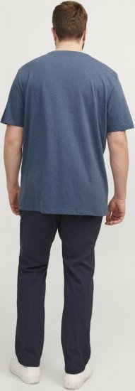 Jack & Jones PAULOS T-Shirt Denim Blue - Tričká - Nadrozmerné tričká - 2XL-14XL