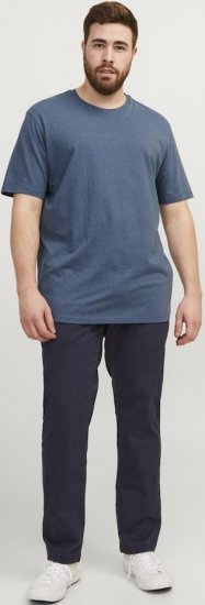 Jack & Jones PAULOS T-Shirt Denim Blue - Tričká - Nadrozmerné tričká - 2XL-14XL