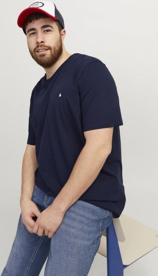 Jack & Jones PAULOS T-Shirt Navy Blazer - Tričká - Nadrozmerné tričká - 2XL-14XL