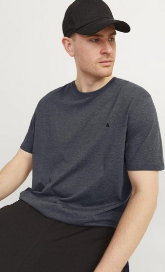 Jack & Jones PAULOS T-Shirt Dark Grey Melange - Tričká - Nadrozmerné tričká - 2XL-14XL