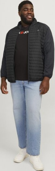 Jack & Jones MULTI SET-IN Sleeves Quilted Jacket With Collar Black - Bundy - Bundy Nadmerné Veľkosti 2XL-8XL