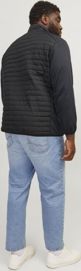 Jack & Jones MULTI SET-IN Sleeves Quilted Jacket With Collar Black - Bundy - Bundy Nadmerné Veľkosti 2XL-8XL