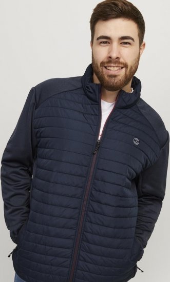Jack & Jones MULTI SET-IN Sleeves Quilted Jacket With Collar Navy Blazer - Bundy - Bundy Nadmerné Veľkosti 2XL-8XL