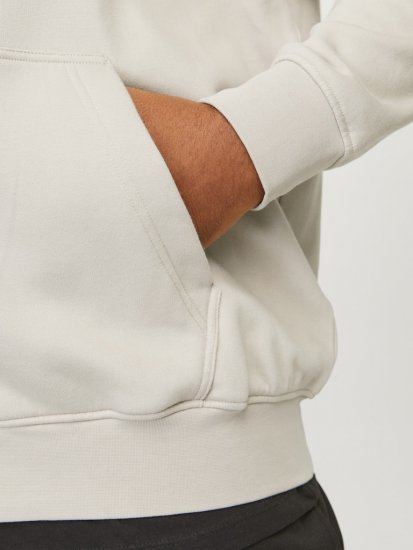 Jack & Jones ESTERBRO Zip Hoodie Light Grey - Mikiny & mikiny bez kapucne - Mikiny & Mikiny s Kapucňou 2XL-12XL