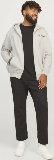 Jack & Jones ESTERBRO Zip Hoodie Light Grey - Mikiny & mikiny bez kapucne - Mikiny & Mikiny s Kapucňou 2XL-12XL