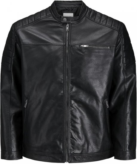 Jack & Jones ROCKY Jacket Black - Bundy - Bundy Nadmerné Veľkosti 2XL-8XL