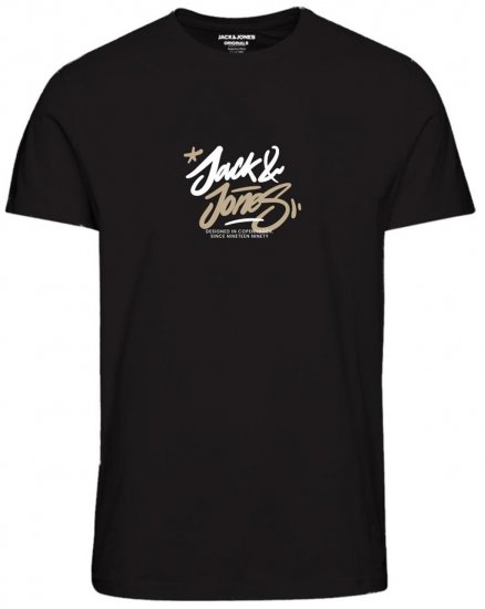 Jack & Jones JORSEQUOIA T-Shirt Black - Tričká - Nadrozmerné tričká - 2XL-14XL