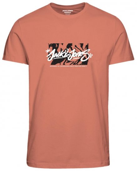 Jack & Jones JORSEQUOIA T-Shirt Canyon Sunset - Tričká - Nadrozmerné tričká - 2XL-14XL