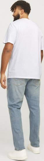 Jack & Jones JJELOGO O-Neck T-Shirt White - Tričká - Nadrozmerné tričká - 2XL-14XL