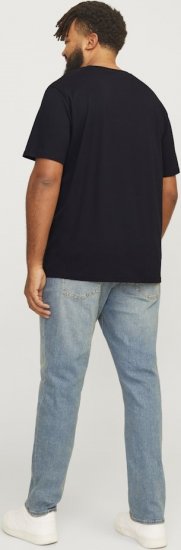 Jack & Jones LOGO O-Neck T-Shirt Black - Tričká - Nadrozmerné tričká - 2XL-14XL