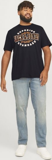 Jack & Jones LOGO O-Neck T-Shirt Black - Tričká - Nadrozmerné tričká - 2XL-14XL