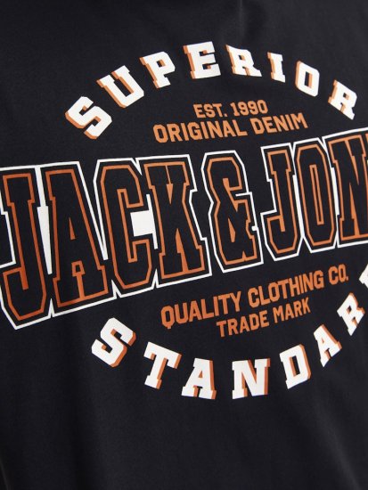 Jack & Jones LOGO O-Neck T-Shirt Black - Tričká - Nadrozmerné tričká - 2XL-14XL
