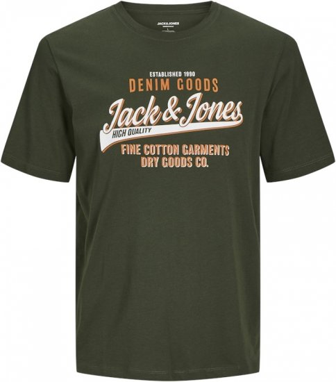 Jack & Jones JJELOGO O-Neck T-Shirt Kombu Green - Tričká - Nadrozmerné tričká - 2XL-14XL