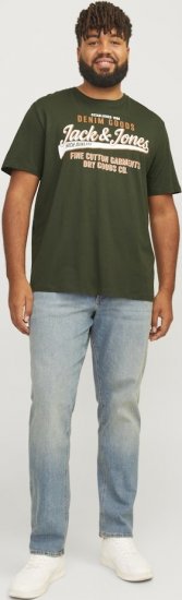Jack & Jones JJELOGO O-Neck T-Shirt Kombu Green - Tričká - Nadrozmerné tričká - 2XL-14XL
