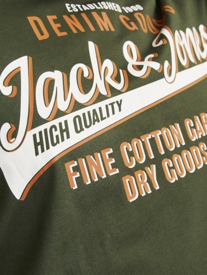 Jack & Jones JJELOGO O-Neck T-Shirt Kombu Green - Tričká - Nadrozmerné tričká - 2XL-14XL