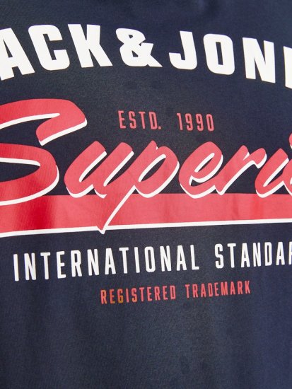 Jack & Jones LOGO O-Neck T-Shirt Dark Blue - Tričká - Nadrozmerné tričká - 2XL-14XL